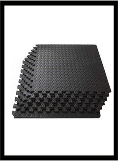 Puzzle Exercise Floor Mats Eva Leafy Mat Jigsaw Floor Mat Foam Gym Mats Interlocking Protective Floor Mats Suitable For Home And Gym Equipment 30*30cm Black Color