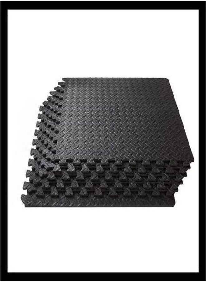 Generic - Puzzle Exercise Floor Mats Eva Leafy Mat Jigsaw Floor Mat Foam Gym Mats Interlocking Protective Floor Mats Suitable For Home And Gym Equipment 30*30cm Black Color - Image 1