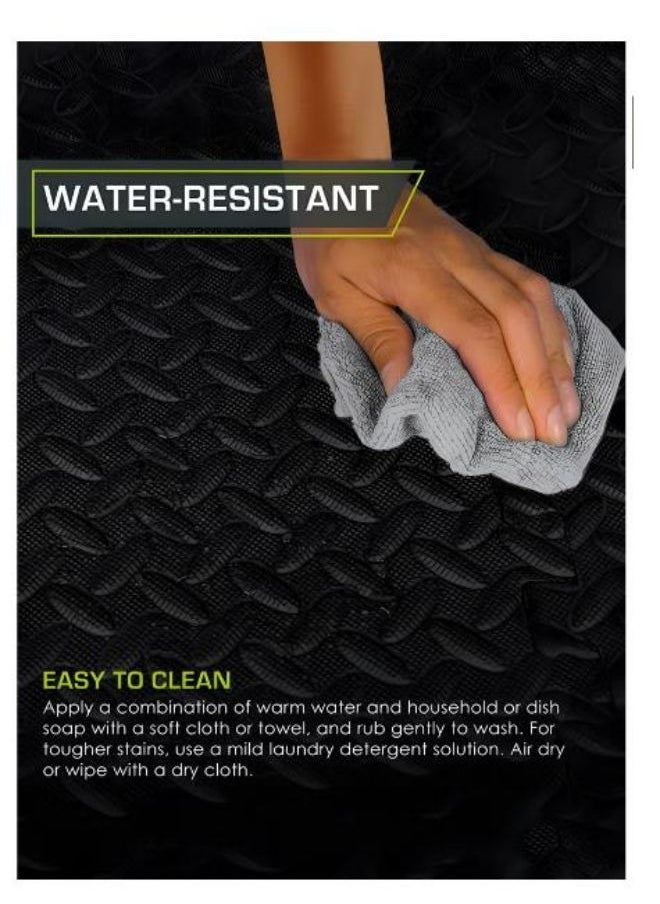 Generic - Puzzle Exercise Floor Mats Eva Leafy Mat Jigsaw Floor Mat Foam Gym Mats Interlocking Protective Floor Mats Suitable For Home And Gym Equipment 30*30cm Black Color - Image 1