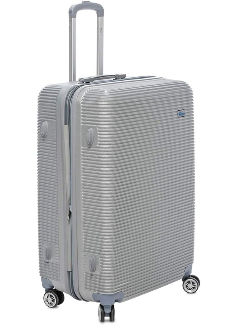 Generic - Spinner travel bag, size 28, silver color with TSA lock; expandable double zipper; made of (ABS) - Image 1