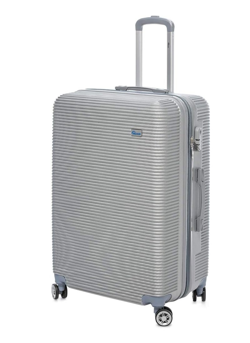 Generic - Spinner travel bag, size 28, silver color with TSA lock; expandable double zipper; made of (ABS) - Image 1