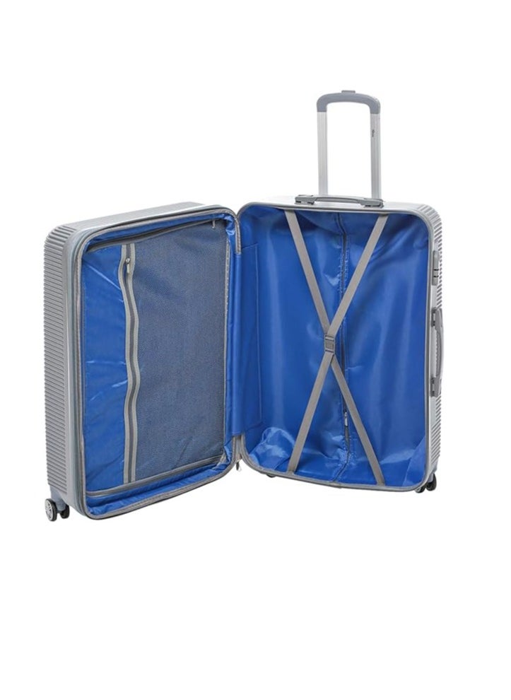 Generic - Spinner travel bag, size 28, silver color with TSA lock; expandable double zipper; made of (ABS) - Image 1
