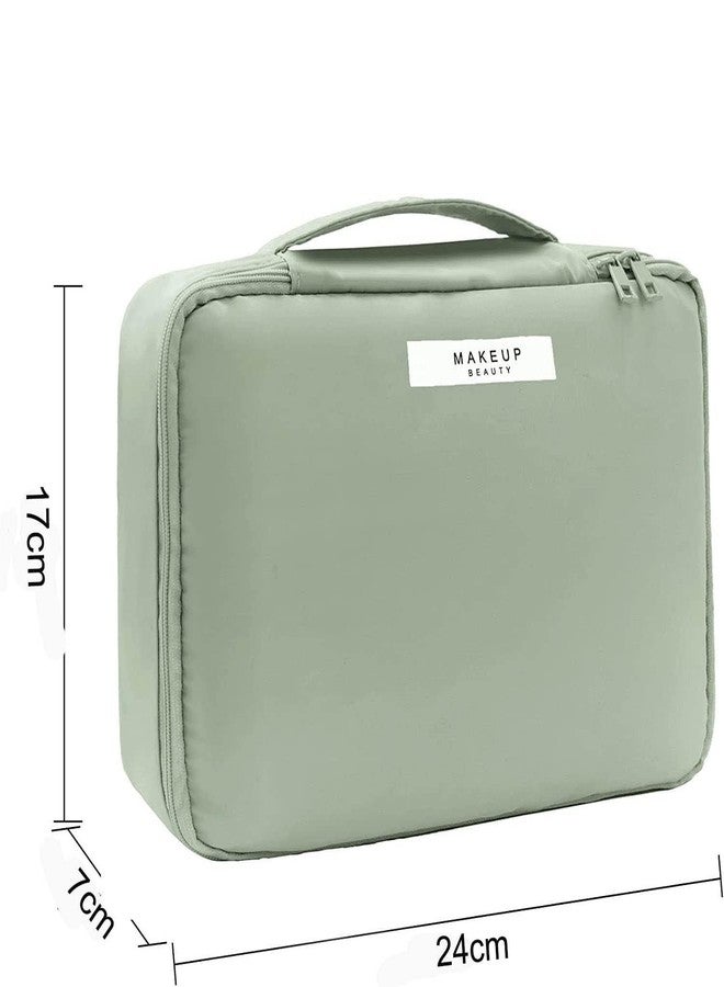 Flywind Cosmetic Organizer Bag with Pouch, Makeup Pouch for Home and Travel, Makeup Organiser for Brushes, Toiletries, Cosmetics for Women (Light Green) - Image 2