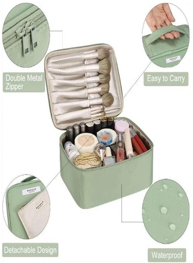 Flywind Cosmetic Organizer Bag with Pouch, Makeup Pouch for Home and Travel, Makeup Organiser for Brushes, Toiletries, Cosmetics for Women (Light Green) - Image 3