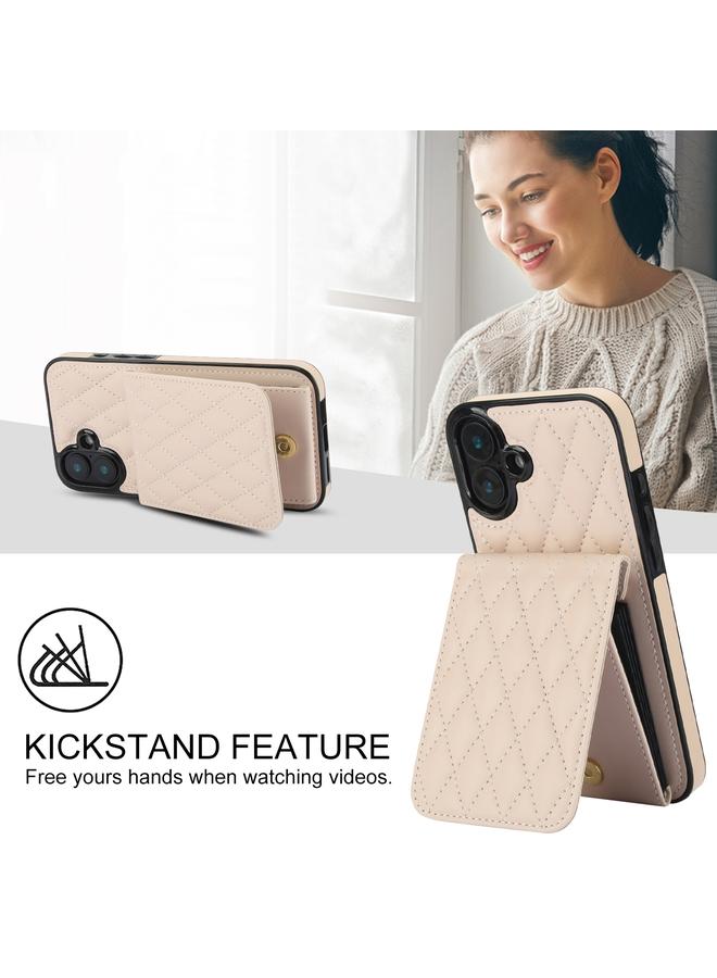 S-TOP Case For iPhone 16 Plus YM015 Crossbody Rhombic Card Bag RFID Phone Case - Image 5