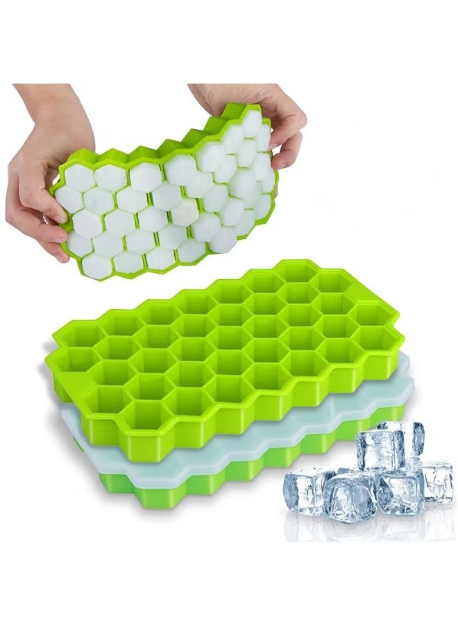 Goolsky Hexagonal Honeycomb Silicone Ice Cube Tray - 37-Cavity Beehive Ice Mold for Frozen Balls, Drink Accessories, Beverage Cooling, Nontoxic Material, Home Bartenders, Enthusiasts - Image 1
