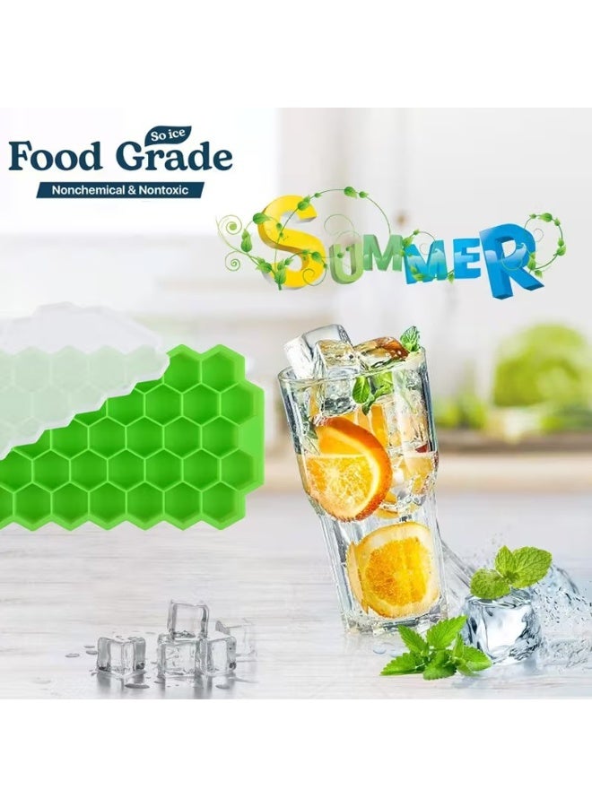 Goolsky Hexagonal Honeycomb Silicone Ice Cube Tray - 37-Cavity Beehive Ice Mold for Frozen Balls, Drink Accessories, Beverage Cooling, Nontoxic Material, Home Bartenders, Enthusiasts - Image 2