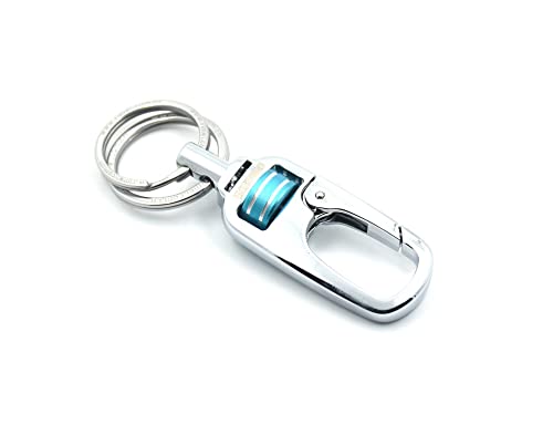 Omuda Stylish Hook Locking Silver Metal Carabiner Double Ring Hook Metal Key Chain for Men & Women - Image 4