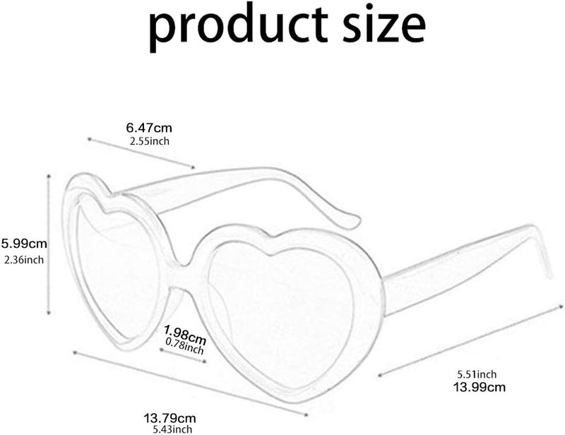 klarako 1pcs Heart Shape 3D Special Effect Glasses Gray Glasses Lens with Changing Lights to Heart Shape Special Effect Nice Gift with Optional Color - Image 5