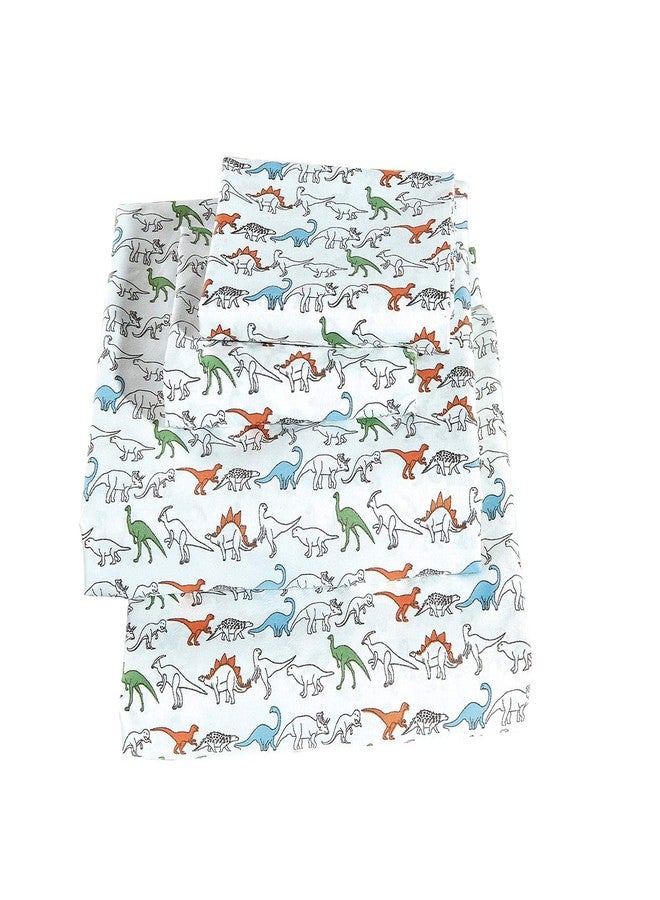 لينين بلس طقم ملاءات لينين بلس للأولاد/المراهقين، بتصميم ديناصورات ووحيد القرن وعصر الجوراسي، بألوان برتقالي وأزرق وأخضر وأبيض وأسود، يتضمن ملاءة مسطحة وملاءة مثبتة وغطاء وسادة، مقاس مزدوج، جديد - Image 1