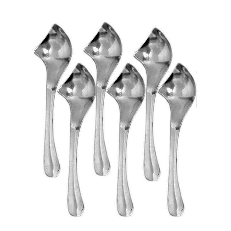 Dynore Stainless Steel 6 pcs Lotus ice Cream Cups/Soup Bowl with 6 Dessert Spoons- Black - Image 2