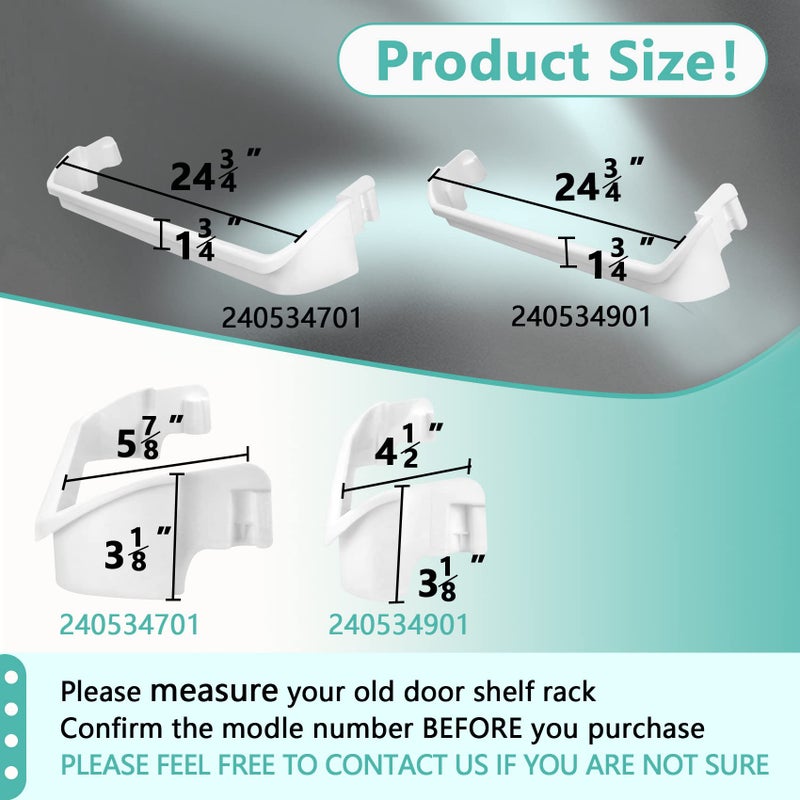 Feikeer Upgraded 240534901 x2 & 240534701 x1 Refrigerator Door shelf retainer bar Compatible with frigidaire kenmore Rack Bar Rail, Replace PS734936 AP3214631 948952 AP3214630 PS734935 948954 AH734935 - Image 4