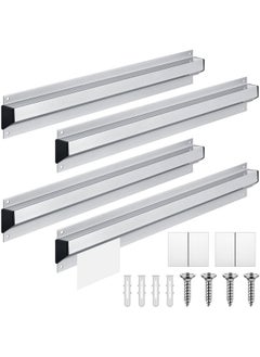 Henoyso 4 Pieces Aluminum Order Rack Restaurant Ticket Holder Ticket Rack Silver Kitchen Slide Check Rack Desk Receipt Holder For Office Cafes Pubs (18 Inch)  - Image 1