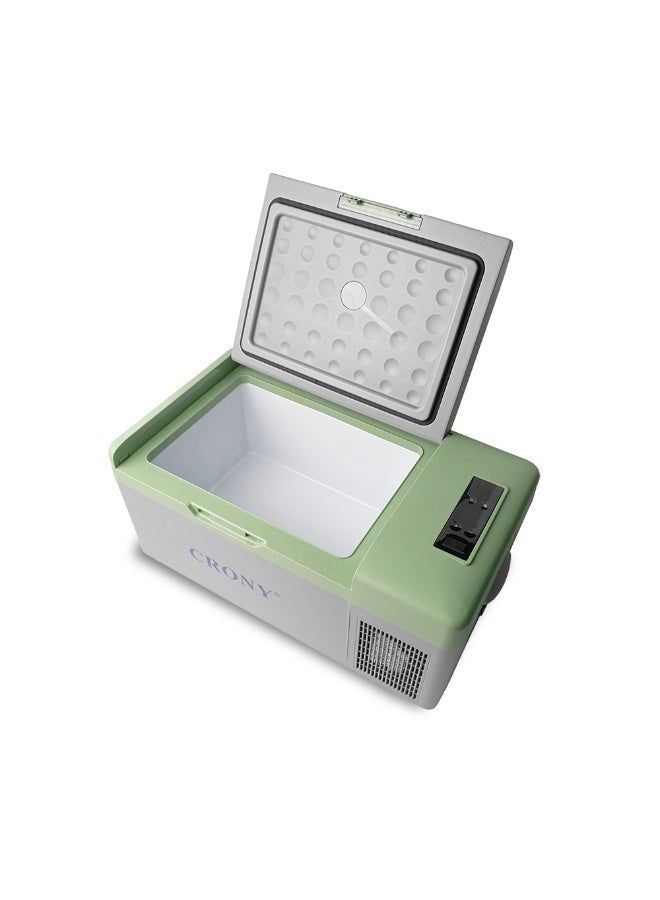 كروني ثلاجة سيارة محمولة سعة 15 لتر – موديل C15 | تعمل بجهد 12V/24V تيار مستمر + 240V تيار متردد • تبريد حراري عالي الكفاءة • مبرد سيارة وثلاجة تجميد متعددة الاستخدامات للرحلات والتخييم • سعة مدمجة 15 لتر تتسع لحوالي 20 عبوة • تبريد عميق حتى -20 درجة مئوية • شاشة تحكم رقمية بدرجة الحرارة • تصميم مقاوم للاهتزاز للسفر والاستخدام على الطرق الوعرة • مثالية للسيارات والفانات والقوارب والكرفانات والرحلات البرية وحفلات الشواء الخارجية • هيكل بلاستيكي مقاوم للصدأ واستهلاك منخفض للطاقة، مثالية لظروف القيادة في الإمارات والشرق الأوسط. - Image 4