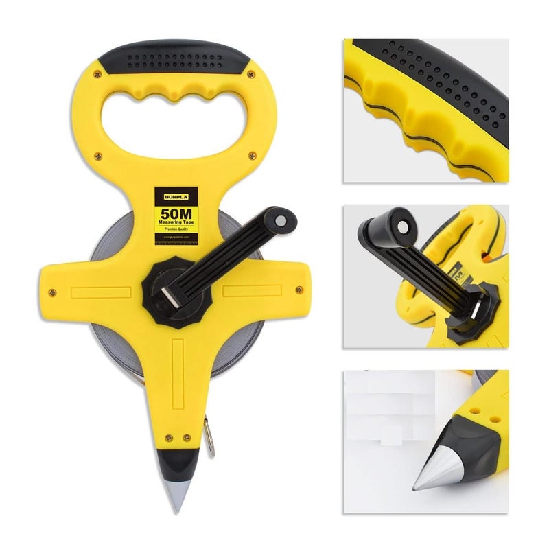 Sevia Open Reel Tape Reel Measuring Fiberglass Tape Measure Fast Back Ideal for Professional Use for Sports Field Outdoor EngineerTrack Carpenters Woodworkers Architects Tools 50 Meter - Image 3
