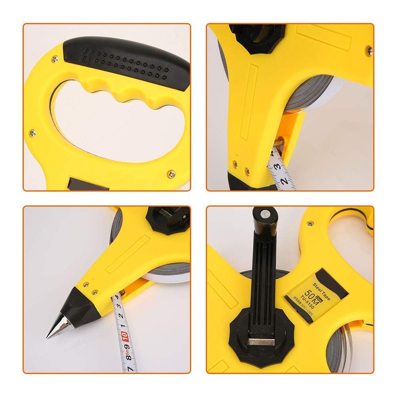 Sevia Open Reel Tape Reel Measuring Fiberglass Tape Measure Fast Back Ideal for Professional Use for Sports Field Outdoor EngineerTrack Carpenters Woodworkers Architects Tools 50 Meter - Image 4