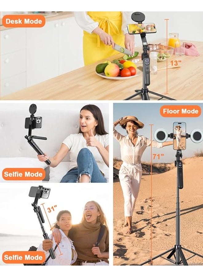 Auto Face Tracking Tripod Stand 1.8M with Light and Wireless Remote – 360° Rotating Phone Holder for iPhone, Android, GoPro, and Ring Light - Image 3
