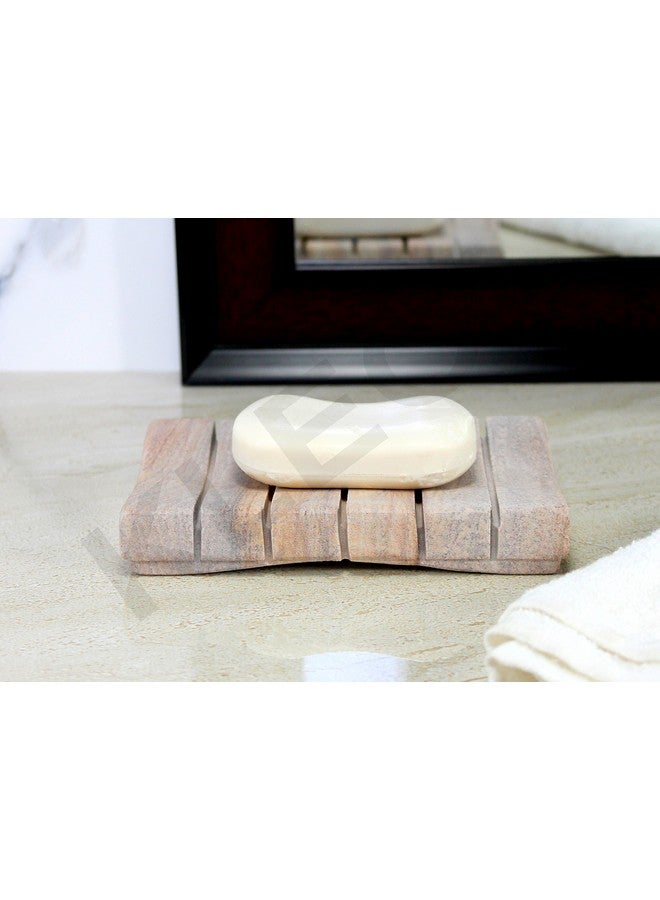 KLEO Natural Water Absorbent Stone Soap Dish Made of Rainbow Stone - Bath Accessories - Image 1