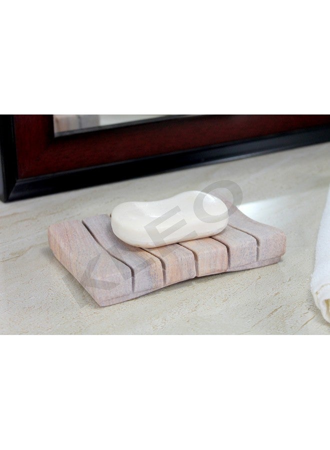 KLEO Natural Water Absorbent Stone Soap Dish Made of Rainbow Stone - Bath Accessories - Image 3