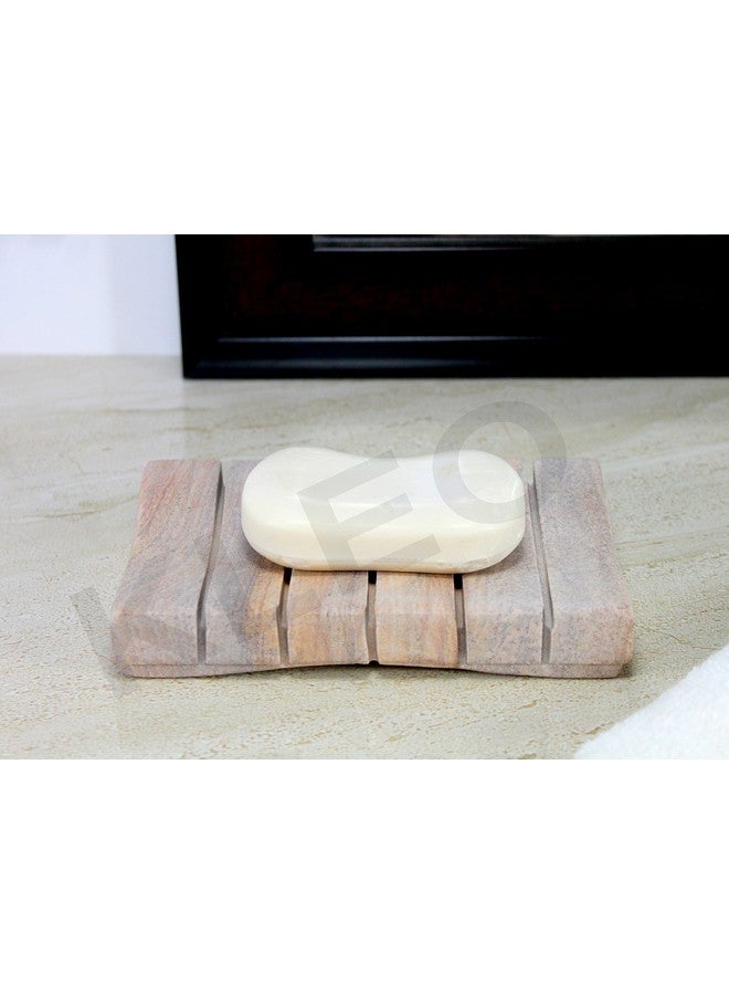 KLEO Natural Water Absorbent Stone Soap Dish Made of Rainbow Stone - Bath Accessories - Image 4