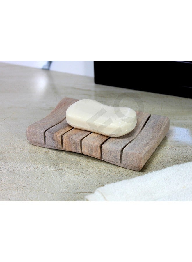 KLEO Natural Water Absorbent Stone Soap Dish Made of Rainbow Stone - Bath Accessories - Image 5