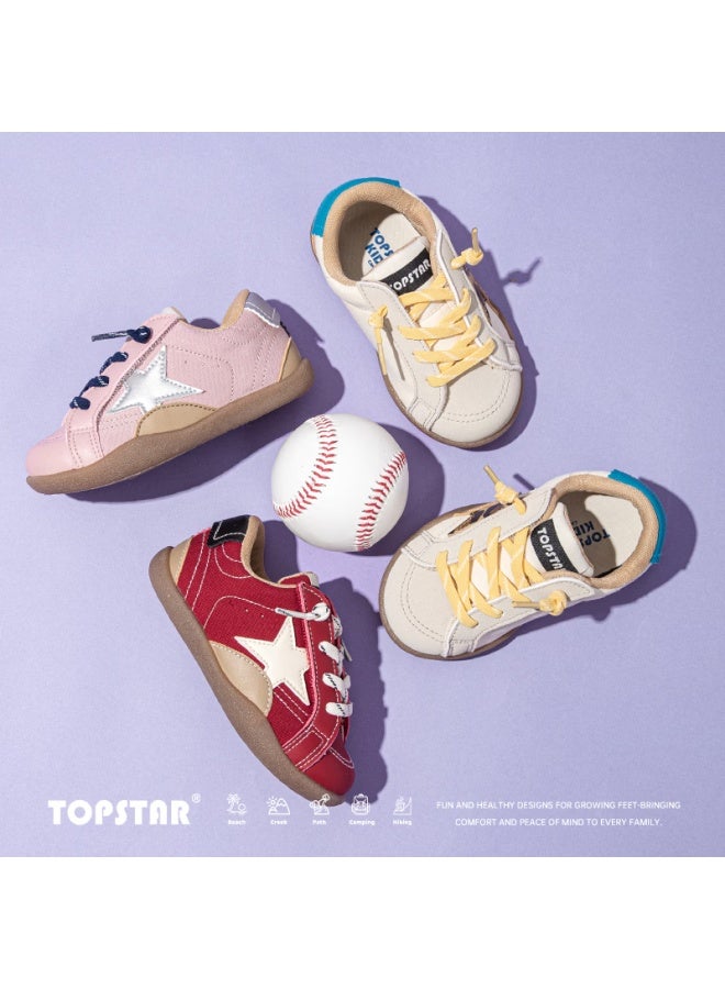 Topstar Kids Running Shoes Spring New Retro Star Sneakers Boys Girls Casual Shoes Red Size 31 - Image 1