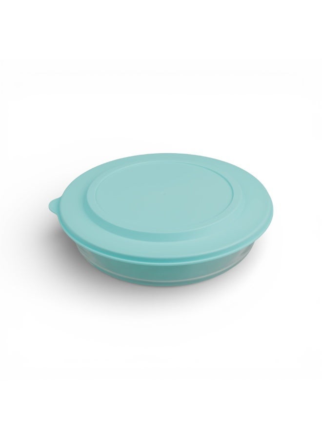 بستر طبق خَبز زجاجي من علامة بيستر مع غطاء بلاستيكي وحقيبة نقل عازلة – طبق كسرولة دائري شفاف وأزرق تركوازي، آمن للاستخدام في الفرن والميكروويف والغسالة، مناسب لحفظ الأطعمة الساخنة والباردة - Image 3