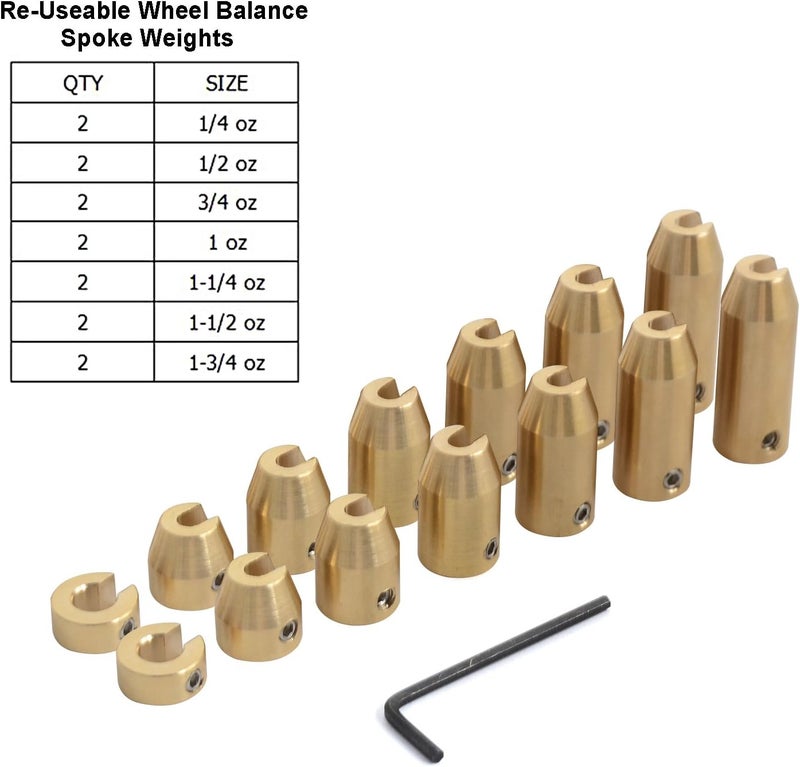 NICECNC 14 Pack Reusable Brass Wheel Spoke Balance Weights for Motorcycles - Image 3