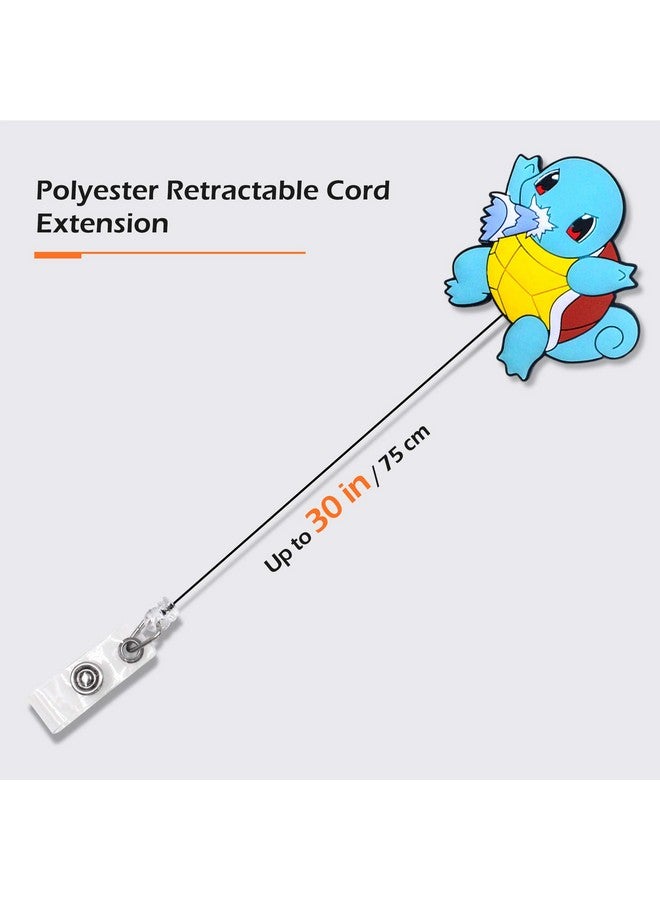 Finex 5 Pcs Set Pika Poke Ball Badge Id Clip Reel Retractable Holder Office Work Nurse Name Badge Tag Clip On Card Holders Cute 30 Inch Cord Extension - Image 2