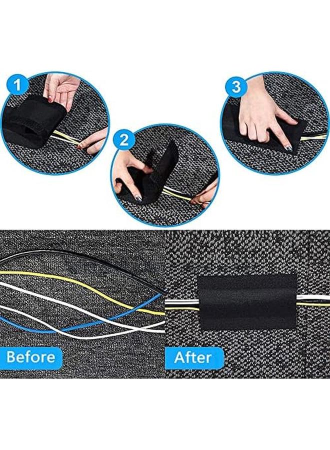 Excefore Floor Cable Cover Protector 10Cm Wide Carpet Cord Cover Cable Management For Home Commercial Office Carpet 10 Feet Black - Image 4