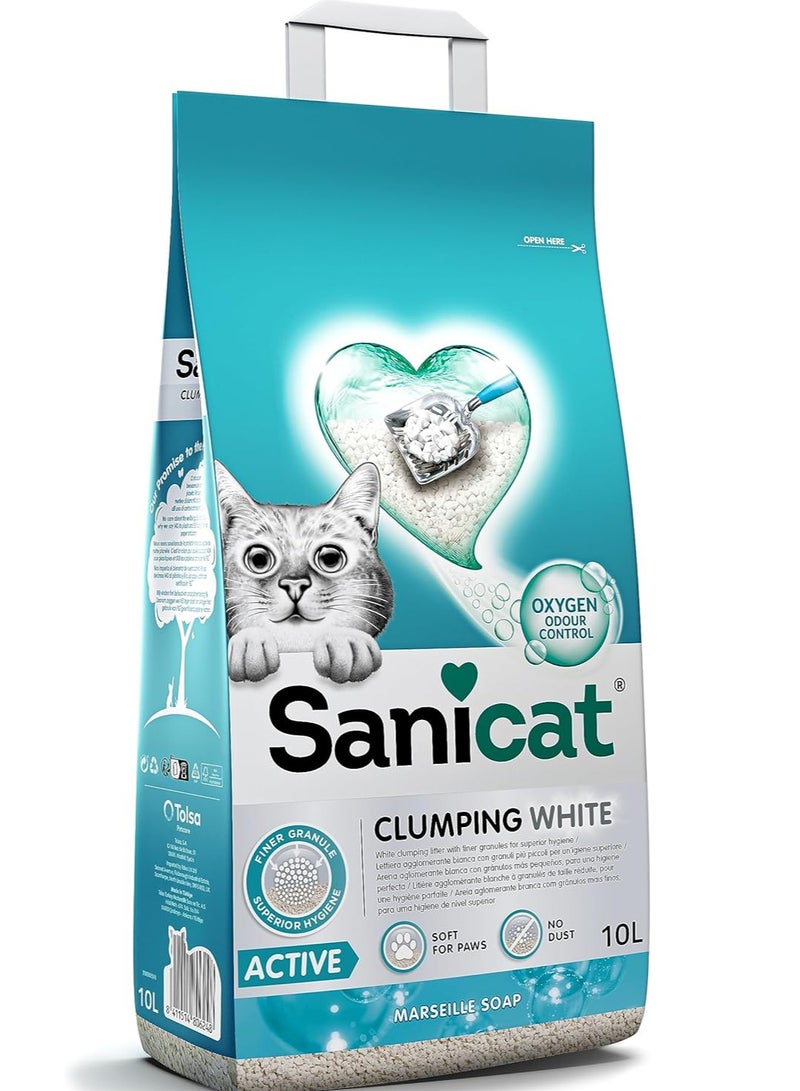 SANICAT CLUMPING WHITE ACTIVE 10 L - Image 1
