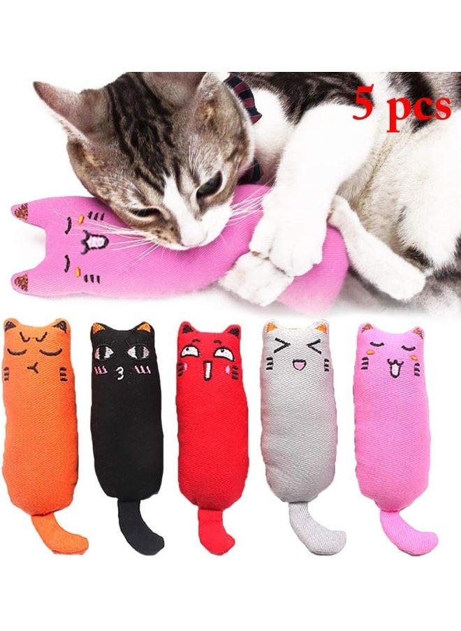 Mumoo Bear Mumoo Bear 5 Pack Cat Squeaky Catnip Toys Plush Animal Chew Toys For Teething Puppies Animal/Kitten Interactive Toys/Plush Games  - Image 3