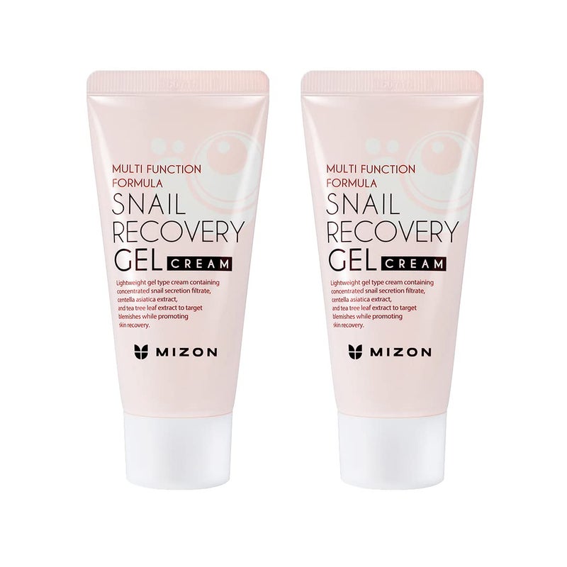MIZON Set of Two Snail Recovery Gel Cream Snail Mucin for Fine Lines Skin Elasticity Moisture FragranceFree Korean Skincare45ml 152 floz Pack of 2