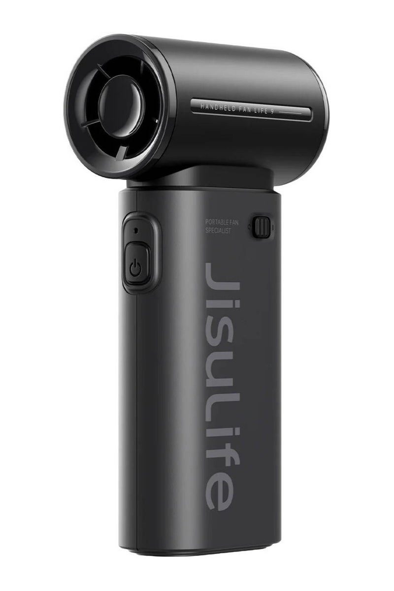 JISULIFE JisuLife Life9 Hand Fan, 10m/s Wind Speed, Five-Speed Adjustment, 40000 RPM Fan Speed, 9 Blade Turbine Fan Blades, Safety Lock, ABS Material, 5000mAh Battery Capacity, Black | Life9 - Image 1