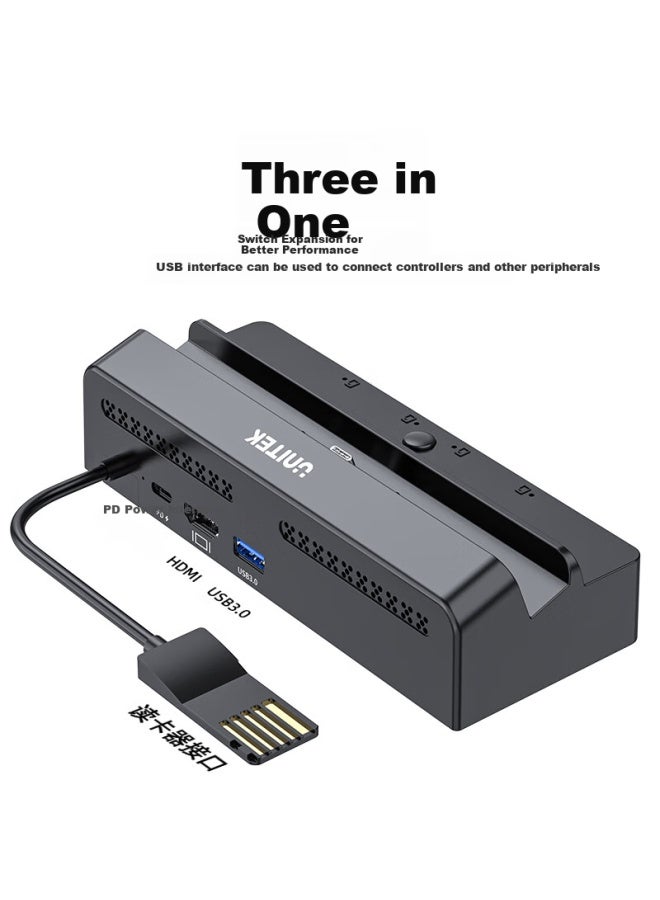 Superior قاعدة بطاقة لعبة Youyuezhe Switch، قاعدة توسيع متعددة الفتحات، عكس شاشة 4K، قاعدة Usb3.0، شحن سريع Pd، متوافقة مع وحدة تحكم الألعاب Ns، قارئ بطاقات الألعاب الخارجي - Image 4