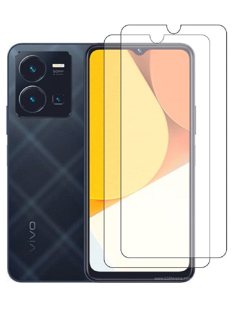 Super 2 Pieces Tempered Glass Screen Protector Clear Designed For vivo Y33s Full Screen Coverage And Bubble Free - Image 1