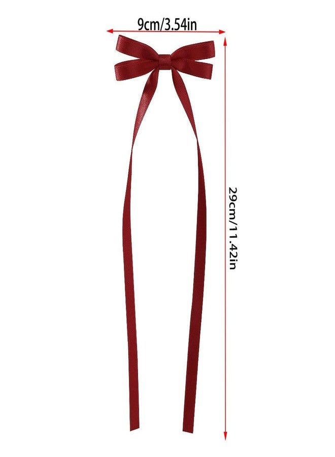 Shivashay Sweet Double-layer Bow, Long Ribbon, Hair Clip, Braided Satin Ribbon, Duckbill Clip, Side Hairpin, For Women's & Girls Clip - Image 3