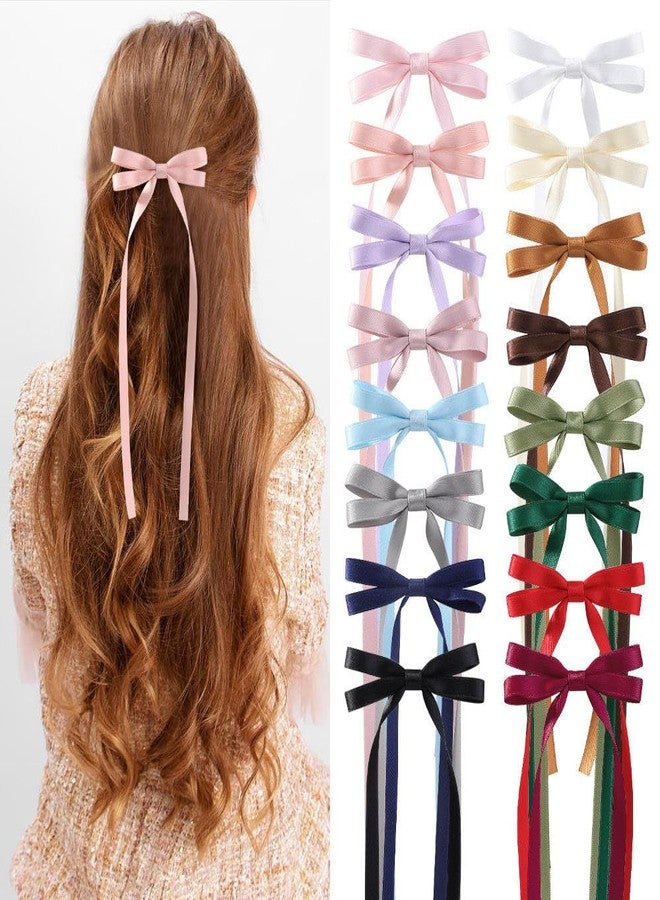 Shivashay Sweet Double-layer Bow, Long Ribbon, Hair Clip, Braided Satin Ribbon, Duckbill Clip, Side Hairpin, For Women's & Girls Clip - Image 1