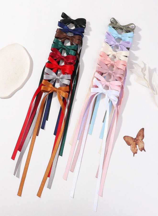 Shivashay Sweet Double-layer Bow, Long Ribbon, Hair Clip, Braided Satin Ribbon, Duckbill Clip, Side Hairpin, For Women's & Girls Clip - Image 2