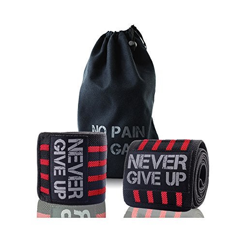 HYFAN Professional Wrist Elbow Knee Wraps Elastic Straps Brace Support Protector for Weightlifting Workout Bodybuilding Gym Fitness (Elbow, Red) - Image 2