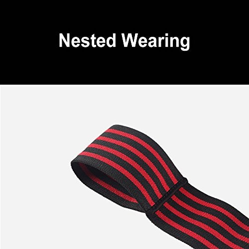 HYFAN Professional Wrist Elbow Knee Wraps Elastic Straps Brace Support Protector for Weightlifting Workout Bodybuilding Gym Fitness (Elbow, Red) - Image 3