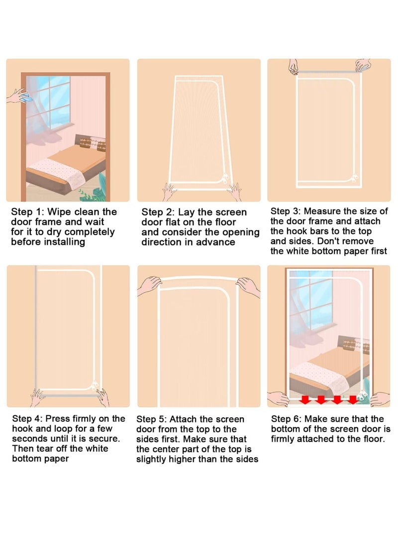 Y&D Reinforced Pet Screen Door, Fits Door Size 32''x 80'', Thickened Cat Resistant Mesh for Living Room, Patio, Kitchen, Bedroom, Scratch Proof with Zipper Closure.  - Image 3
