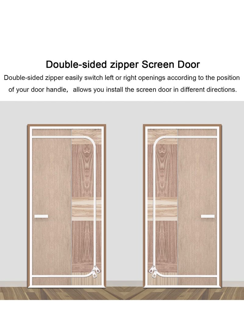 Y&D Reinforced Pet Screen Door, Fits Door Size 32''x 80'', Thickened Cat Resistant Mesh for Living Room, Patio, Kitchen, Bedroom, Scratch Proof with Zipper Closure.  - Image 2