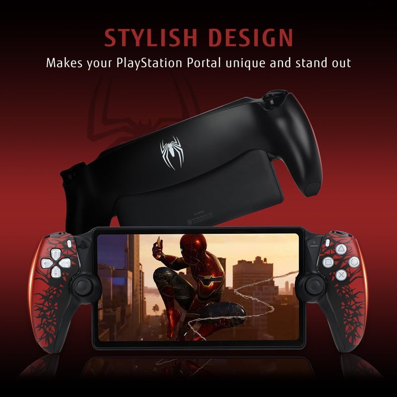 SOLARAE Replacement Faceplates for PlayStation Portal Remote Player, Protective Shell Cover for Handheld Console, Durable ABS Material Gaming Case for PS Portal, Matte Finish, Red and Black Accents - Image 5