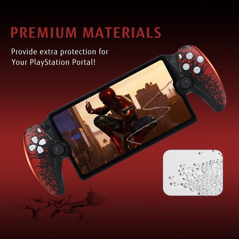 SOLARAE Replacement Faceplates for PlayStation Portal Remote Player, Protective Shell Cover for Handheld Console, Durable ABS Material Gaming Case for PS Portal, Matte Finish, Red and Black Accents - Image 4