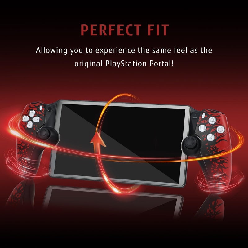 SOLARAE Replacement Faceplates for PlayStation Portal Remote Player, Protective Shell Cover for Handheld Console, Durable ABS Material Gaming Case for PS Portal, Matte Finish, Red and Black Accents - Image 3
