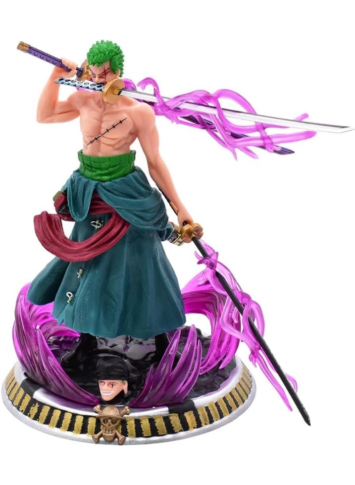 رالي مجسم رورونوا زورو من ون بيس – تصميم 3 سيوف، ارتفاع 20 سم، خامة PVC عالية الجودة – لهواة الأنمي والتجميع - Image 1