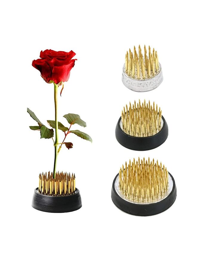 3PCS Flower Frog Holder/Round Flower Fixed Tools with Brass Needle,3 Sizes Flower Arrangement Pin for Garden Home Decoration(0.9inch 1.34inch 1.6inch) - Image 1