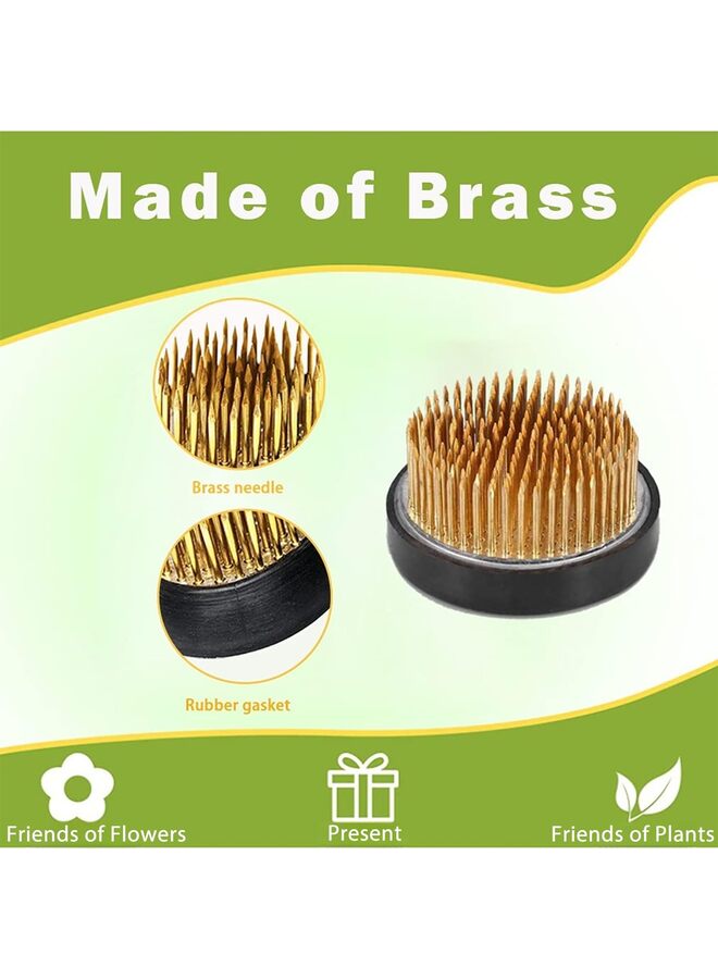 3PCS Flower Frog Holder/Round Flower Fixed Tools with Brass Needle,3 Sizes Flower Arrangement Pin for Garden Home Decoration(0.9inch 1.34inch 1.6inch) - Image 2