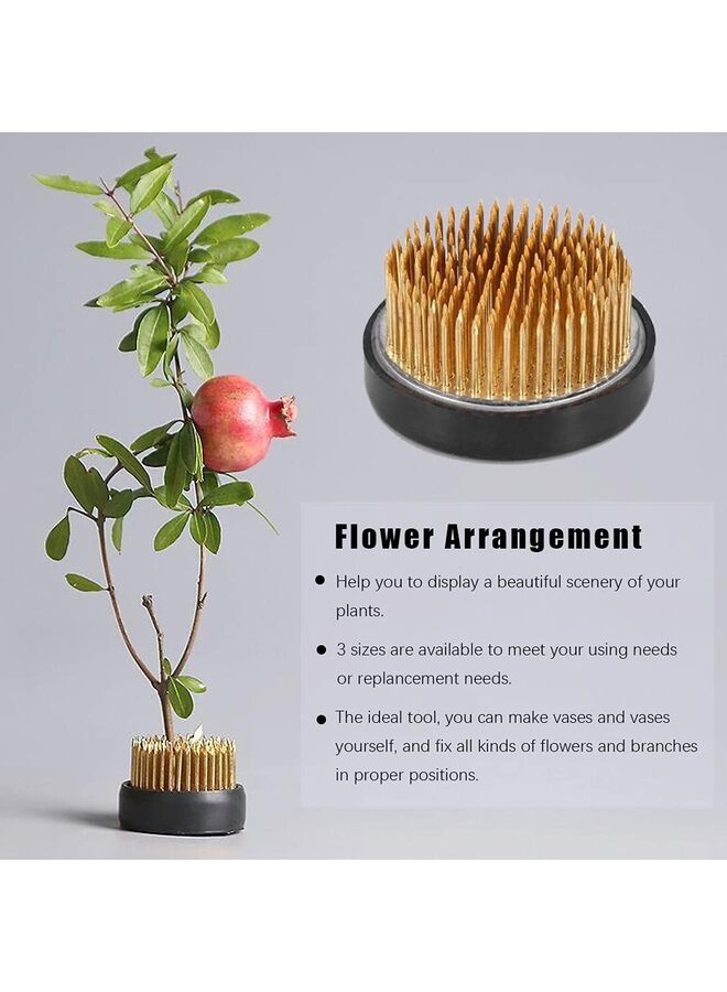 3PCS Flower Frog Holder/Round Flower Fixed Tools with Brass Needle,3 Sizes Flower Arrangement Pin for Garden Home Decoration(0.9inch 1.34inch 1.6inch) - Image 3